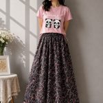 Linen Skirt and Tshirt Set