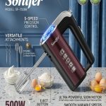 Sonifer Hand Mixer – 500W 5-Speed Electric Mixer with Attachments