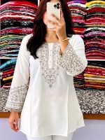 One Piece Ebmroidery Short Kurti - Image 2