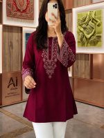 One Piece Ebmroidery Short Kurti - Image 3