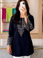 One Piece Ebmroidery Short Kurti - Image 4