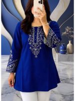 One Piece Ebmroidery Short Kurti - Image 5