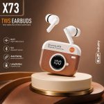 X73 TWS Wireless Earbuds Bluetooth 5.3 HiFi Stereo Touch Control Auto Pairing Digital Display Charging Case