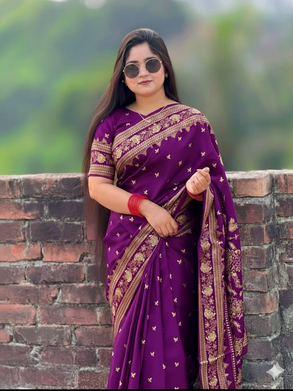 asd4 Japani Silk Sharee with Blouse Piece - Image 1
