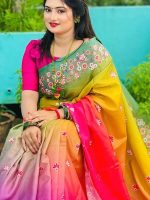 Japani silk saree with blause pcs