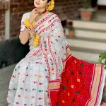 Half Silk block Print Saree