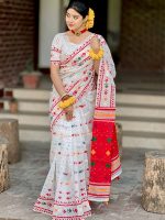 Half Silk block Print Saree - Image 2