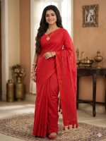 Embroidery Premium Half Silk Sharee - Image 7