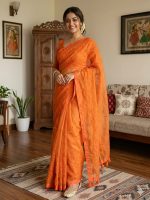 Embroidery Premium Half Silk Sharee - Image 5