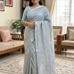 Embroidery Premium Half Silk Sharee