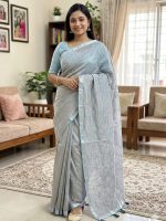 Embroidery Premium Half Silk Sharee